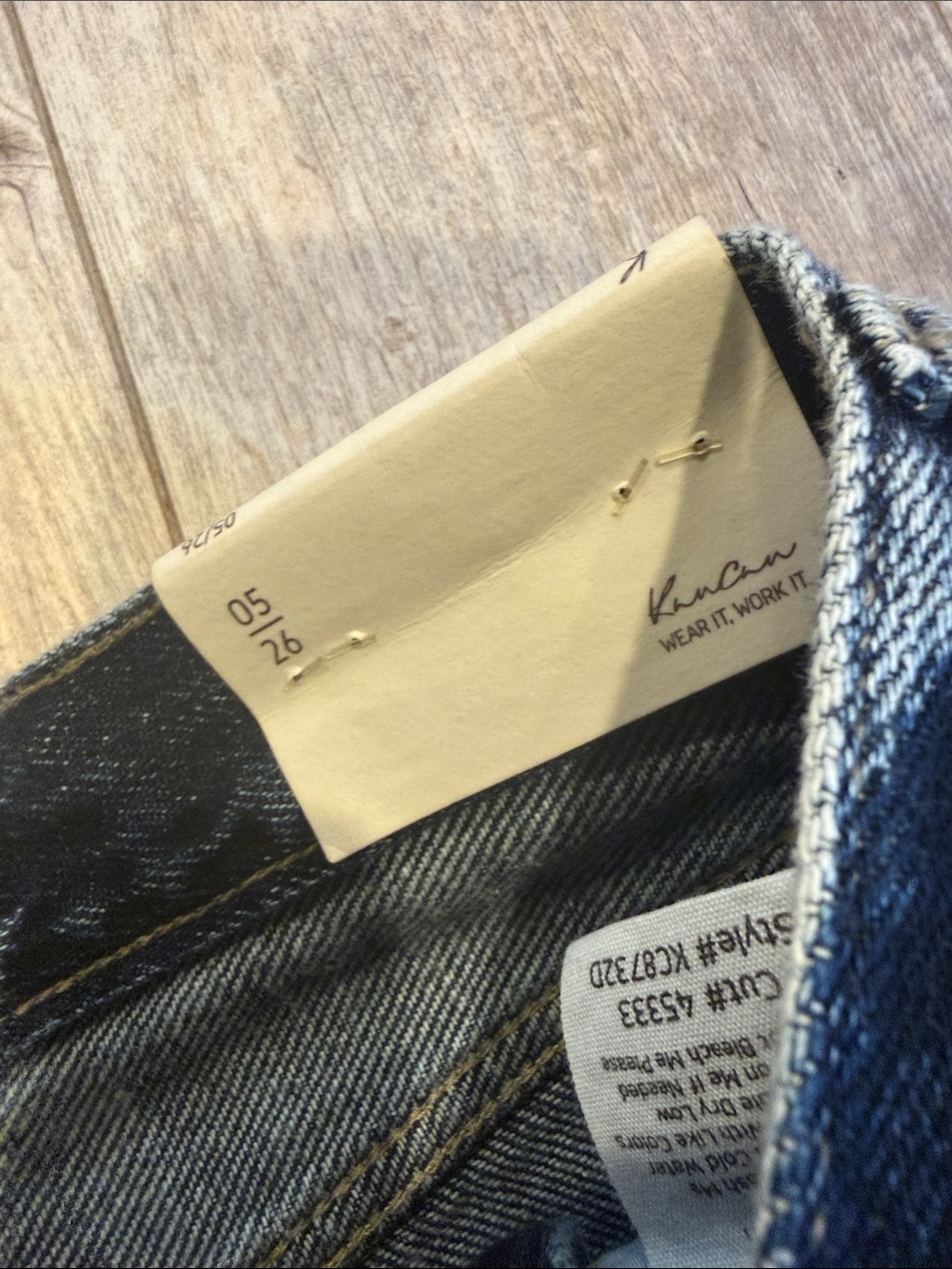 KanCan Women's Straight Jeans in Washed Black Denim - Picture 3 of 4